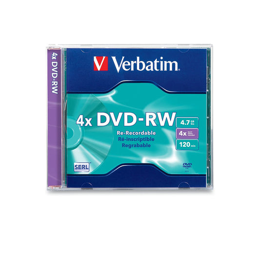 94836 / DVD-RW 4.7GB 4X Verbatim, Caja estándar con 1 pieza