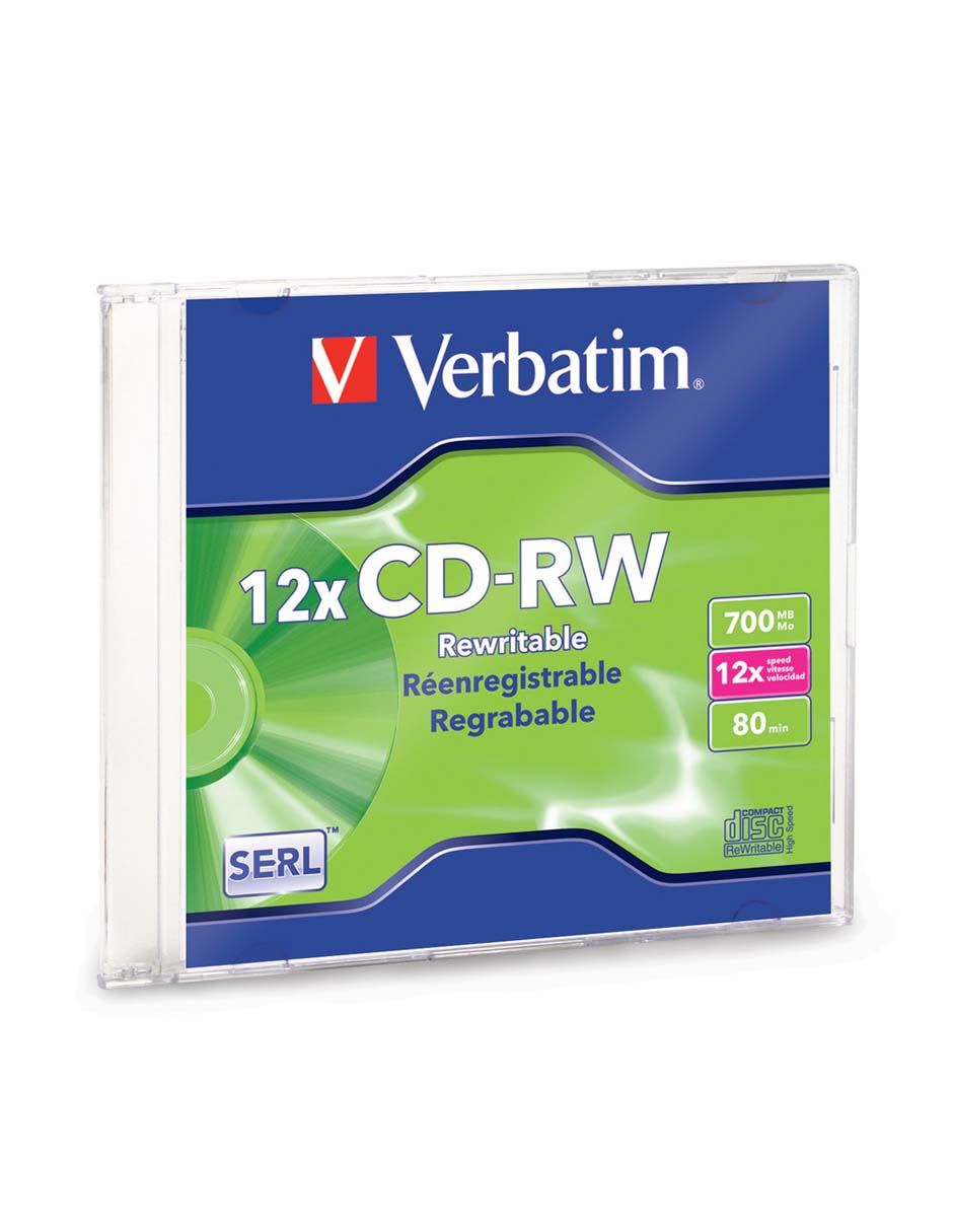 95161 / CD-RW 12X Verbatim de Alta Velocidad