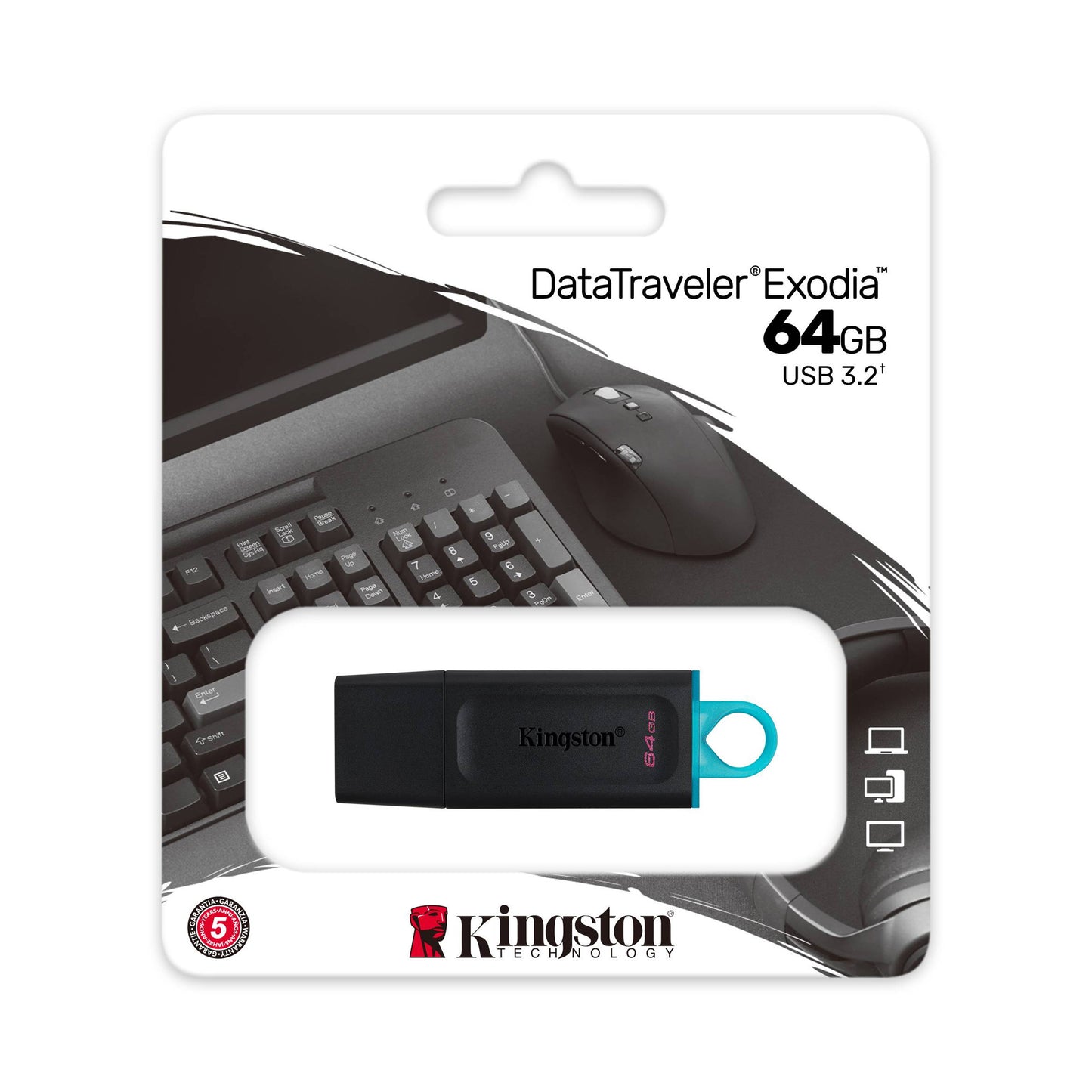 DTX-64GB / Dispositivo Flash USB Data Traveler Exodia de 64GB