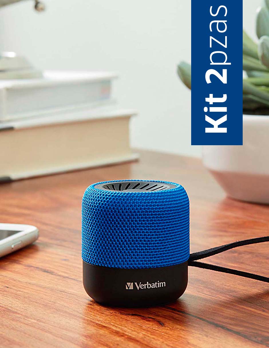 K270229 - Kit de 2 Mini altavoz inalámbrico Bluetooth Azul